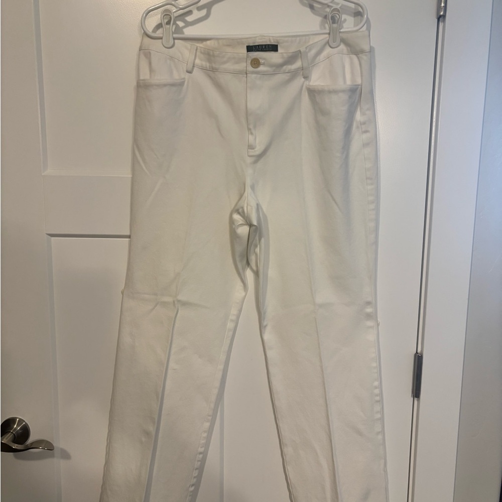 LAUREN BY RALPH LAUREN WOMEN JEANS
STRAIGHT LEG  SIZE 14  WINTER WHITE